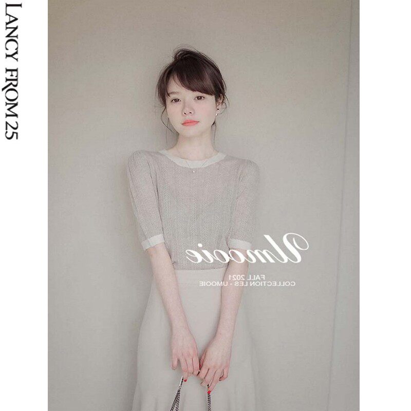 Langzi summer short-sleeved suit ladies women's high-end temperament two-piece skirt texture high-end sense commuting light familiar