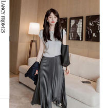 Lang Pose 2022 New Summer Light Ripened Wind Career Casual Sweet senior Senior Sister Dress Two Suit Women Dress