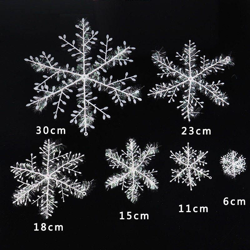 Wire Drawing Snowflakes Christmas Decorations Accessories Props Plastic Christmas Tree Atmosphere Decoration Hanging Accessories Hair Wire Winding