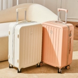 Высококачественный розовый вместительный и большой прочный чемодан с молнией