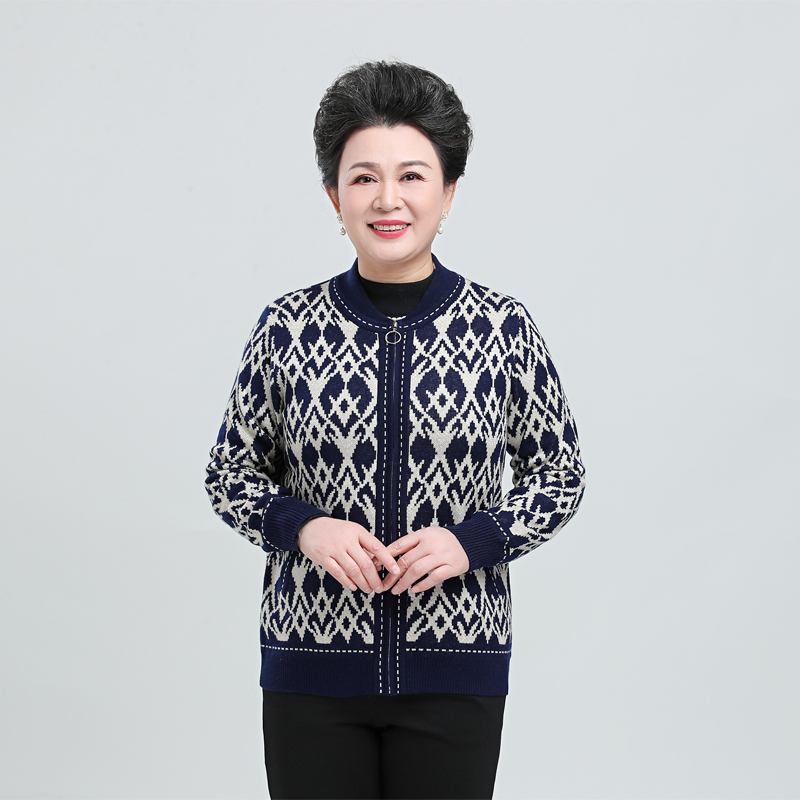 Dopsel Women's Wool Blend Diamond Pattern Knitted Jacket 17337759 Autumn/Winter Sweater Zipper Wool Dopsel Women's Wool Blend Diamond Pattern Knitted Jacket 17337759 Autumn/Winter Sweater Zipper Wool