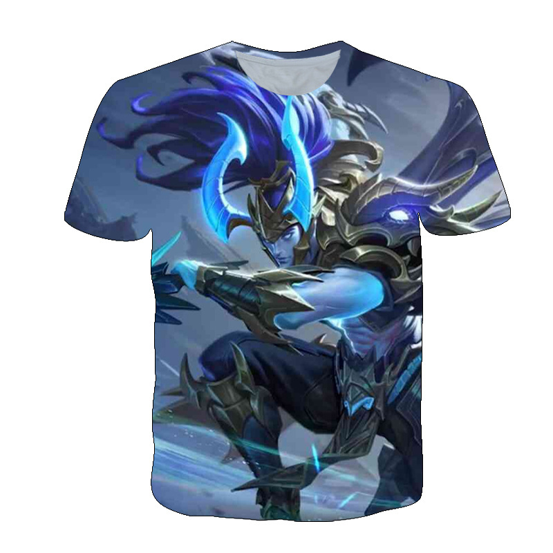 Honor of Kings Game Clothing Miyamoto Eye of the Underworld Short-Sleeved T-Shirt Spring and Summer Middle School Students Teenagers Children's T-Shirt