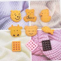 DIY jewelry accessories Resin simulation food play bear duckling plaid cookie earrings keychain pendant material