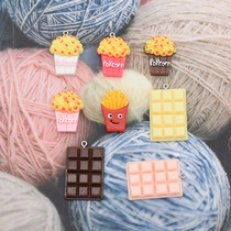 DIY jewelry accessories Resin simulation food play popcorn chocolate earrings keychain pendant accessories material