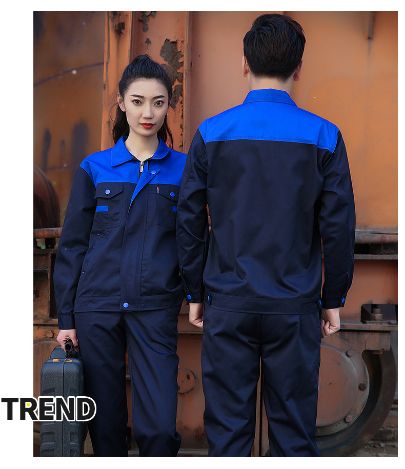 Mùa thu và mùa đông mùa xuân áo dài tay phù hợp với nam giới dịch vụ sửa chữa tự động nhà máy xưởng mặc công nhân xưởng thêu tùy chỉnh lao động quần áo đồ bộ nam cao tuổi