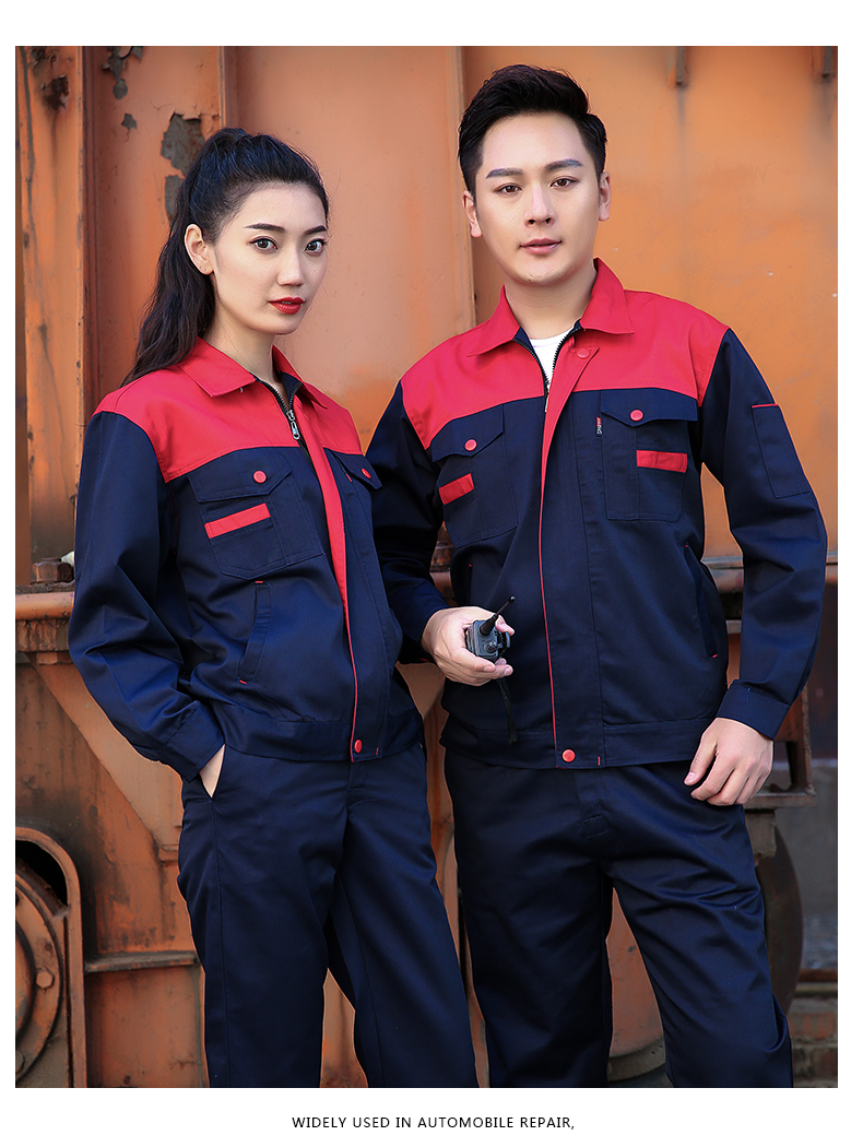 Mùa thu và mùa đông mùa xuân áo dài tay phù hợp với nam giới dịch vụ sửa chữa tự động nhà máy xưởng mặc công nhân xưởng thêu tùy chỉnh lao động quần áo đồ bộ nam cao tuổi