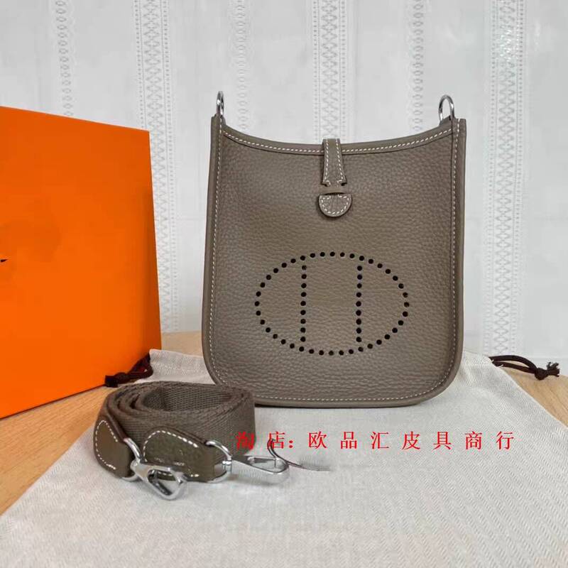 2023 New H Brand Evelyn Mini Bag Handmade Wax Thread Imported Tc Leather H Letter Single Shoulder Crossbody Women's Bag