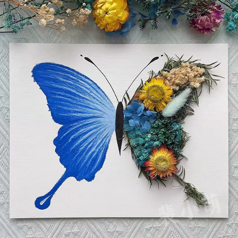 Mother's Day 520 Gift Oil Painting Eternal Flower Butterfly Photo Frame DIY Handmade Set for Mom, Best Friend, Couple Decoration