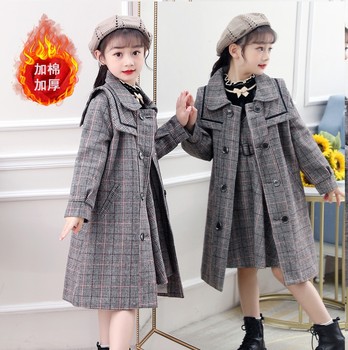 Girls' suit skirt winter 2022 new middle and big children's Korean version of foreign style children's clothing fashionable two-piece girl's autumn dress