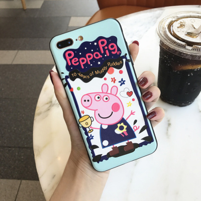抖音社会人小猪佩奇苹果X手机壳软6s硅胶iph