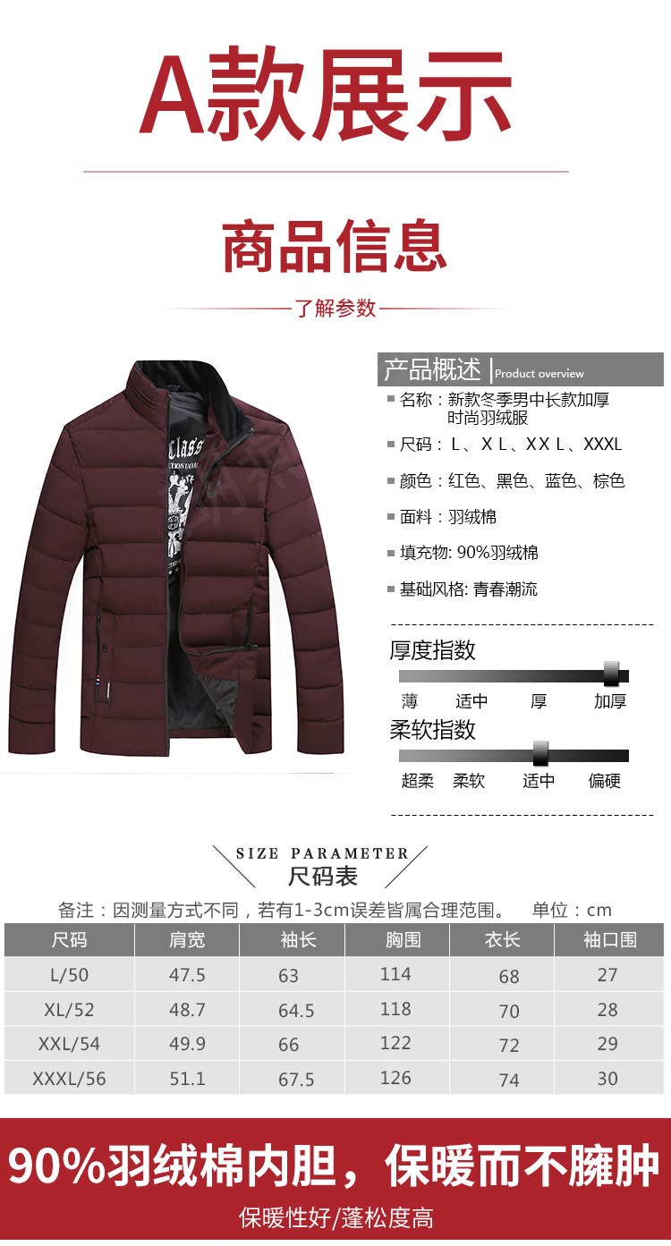 Áo khoác cotton nam trung niên 2018 mùa đông nam mới dày xuống đệm bông cho người lớn áo khoác hoodie nam