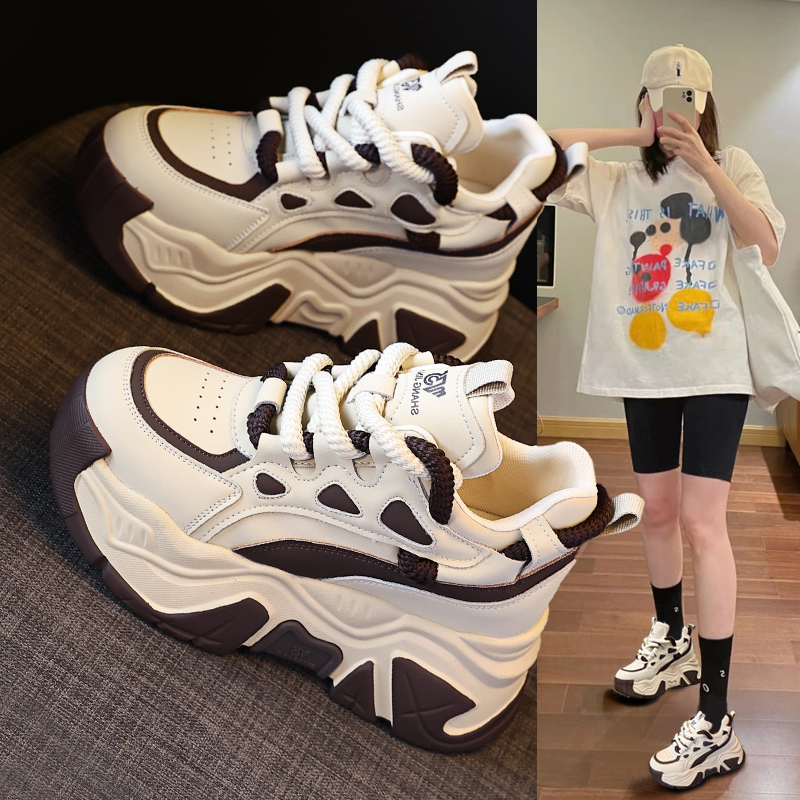 Women's Height-Increasing Dad Sneakers 2026 Autumn New Versatile Breathable Trendy Lightweight Soft-Soled Thick-Soled Casual Sports Shoes Women's Height-Increasing Dad Sneakers 2026 Autumn New Versatile Breathable Trendy Lightweight Soft-Soled Thick-Soled Casual Sports Shoes