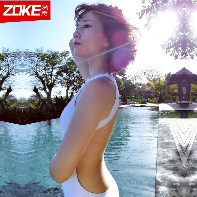 ZOKE Zhoug Triangle One-Piece Swimsuit Female Covering Belly Showing Thin Small Breasts Gathering Hot Spring Sexy Backless 116501133