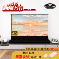 VIVIDSTORM electric ground lift curtain high definition high gain pearly white screen home projection special curtain
