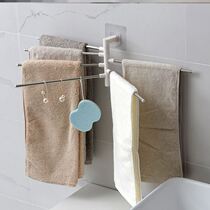 Bedroom towel rack Dormitory artifact Rotatable towel rack rod hole-free face towel rack Hanging bedside student
