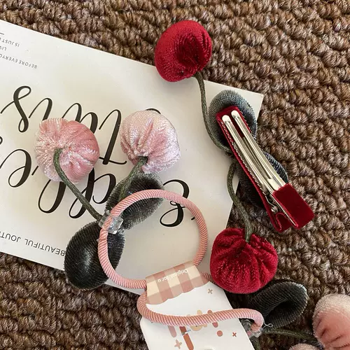 Детская красная праздничнная изысканная резинка для волос, милый аксессуар