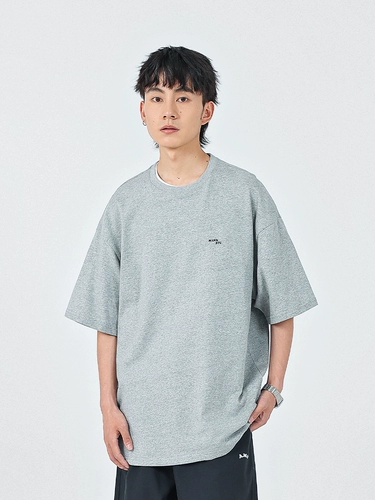 Однотонная японская базовая футболка для отдыха, круглый воротник