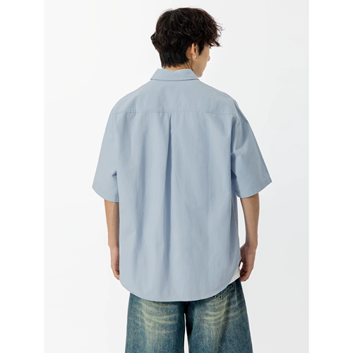 Японская летняя однотонная рубашка для отдыха