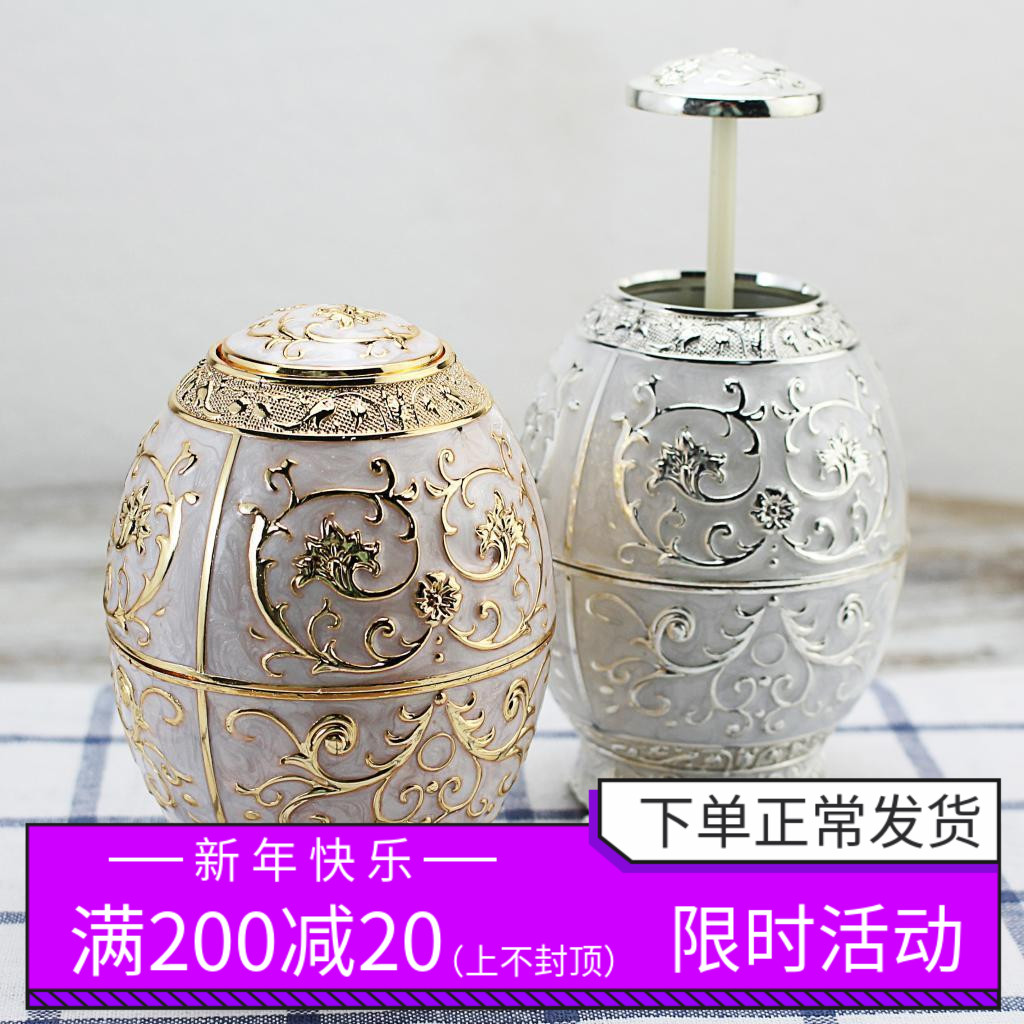 European and American style toothpick barrel hand press top automatic toothpick box fashion creative toothpick seat home hotel ornaments