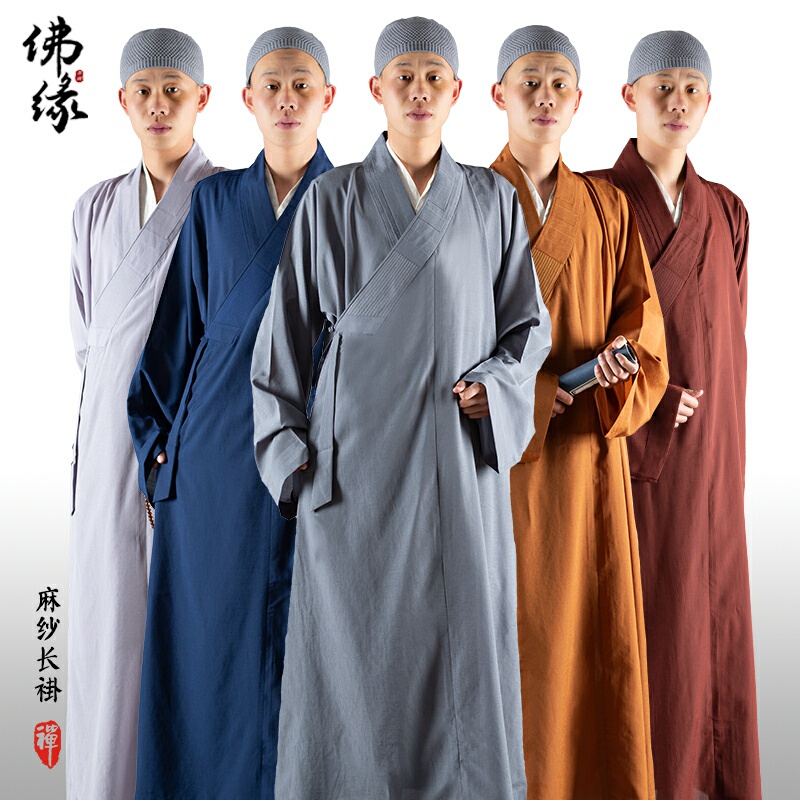 Monk's Robe, Summer Thin Linen Robe, Long Robe for Men and Women, Monk's Clothing, Long Gown, Buddhist Attire