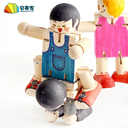 Деревянная марионетка, кукла, игрушка, DIY, граффити