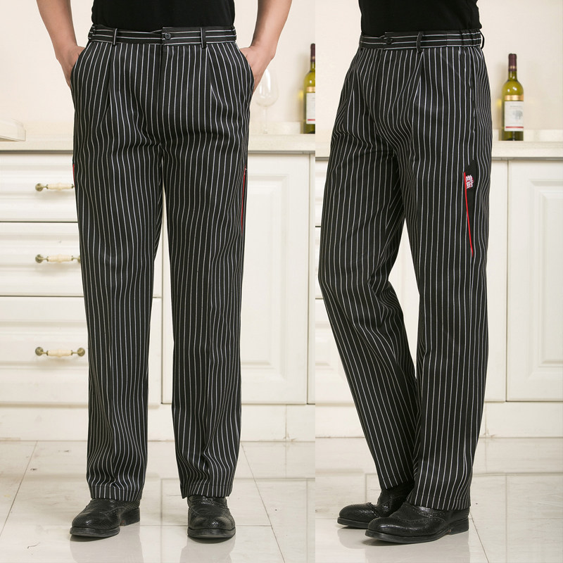 Full elastic black chef pants anti-oil streak non-iron wash-resistant dirty hotel canteen plus fat kitchen work pants