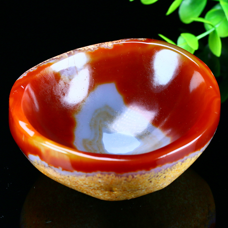 Natural Agate Bowl, Raw Stone Treasure Basin, Home Office Ashtray, Flower and Plant Pot Ornament, Raw Stone, Unique Stone