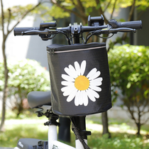 Folding bicycle cloth basket front basket universal thickened waterproof canvas hanging blue basket skateboard electric car front pocket