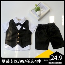 80-90 yards clearance boy suit 2021 new small suit summer handsome stylish three-piece summer