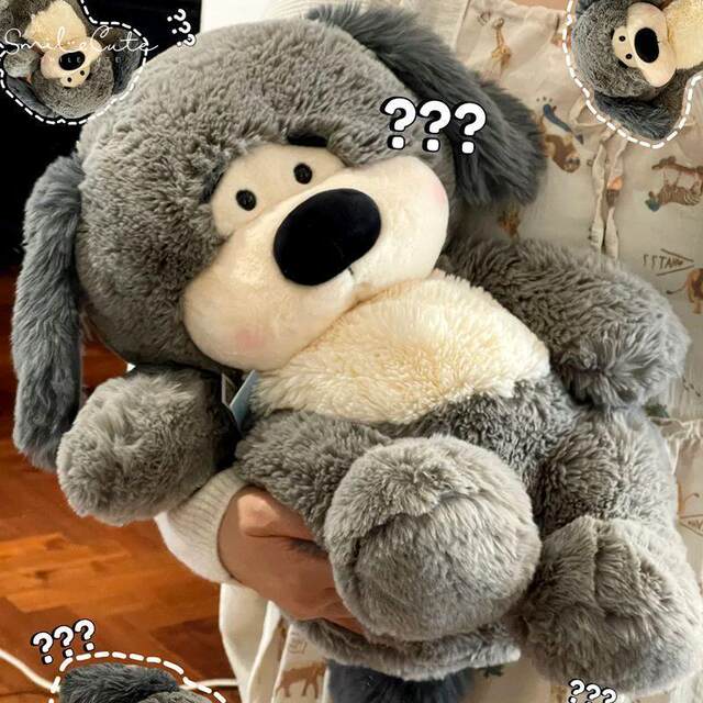 Hong Kong Sc Cute Bean Dog Plush Toy Doll Adorable Cute Puppy Doll Pillow Birthday Gift
