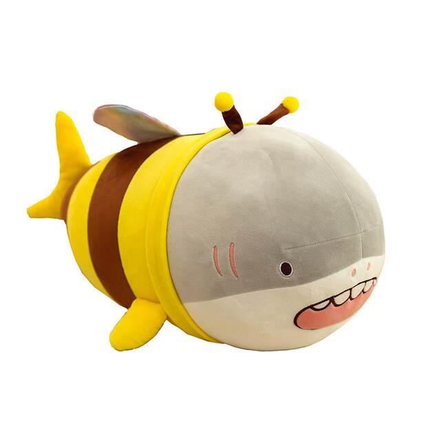 Hong Kong Sc Quirky Plush Toy Bee Shark Stuffed Animal Cute Shark Bee Doll Pillow Birthday Gift