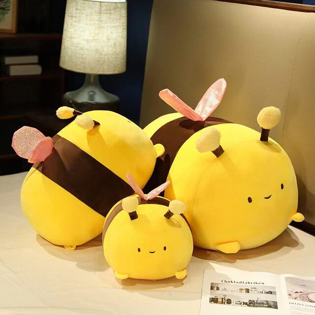 Japanese Sc Super Soft Cute Bee Plush Toy Lying Posture Insect Series Doll Birthday Gift for Girls