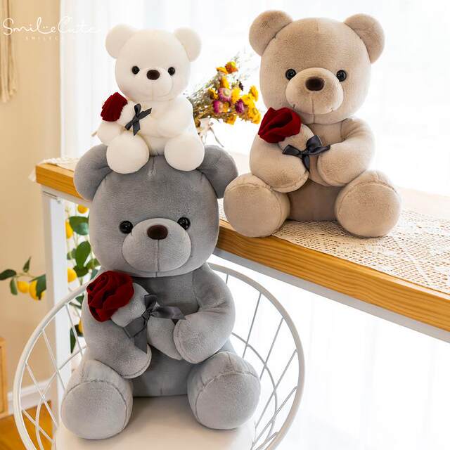 Hong Kong Sc Creative Couple Teddy Bear Doll Valentine's Day Rose Bear Plush Toy Doll Birthday Gift
