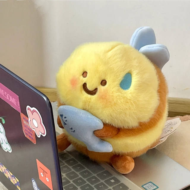 Japanese Sc Bee Plush Toy Shark Bee Creative Stuffed Toy Cute Doll Student Birthday Gift