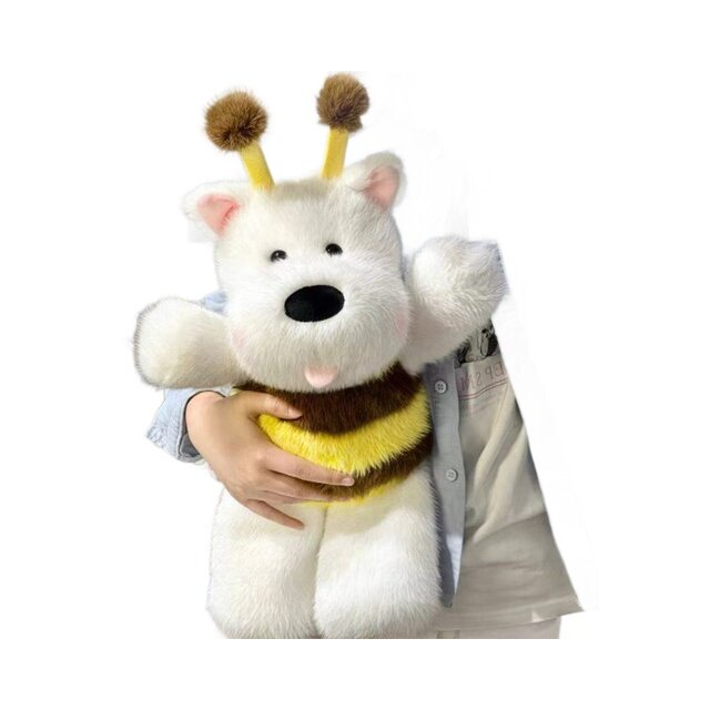 Hong Kong Sc Cute Bee West Highland Puppy Plush Toy West Highland Doll Running Puppy Birthday Gift