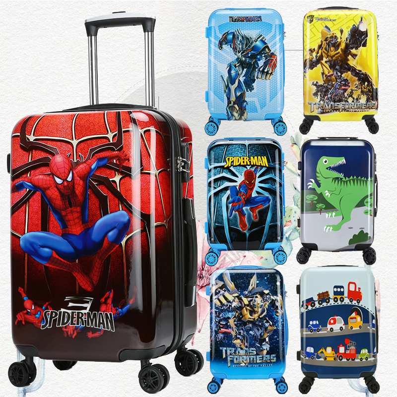Cartoon Kidsren's Trolley Suitcase 18inch 20inch Boys' Suitcase Spider-Man Can Sit on Kidsren's Suitcase Boy