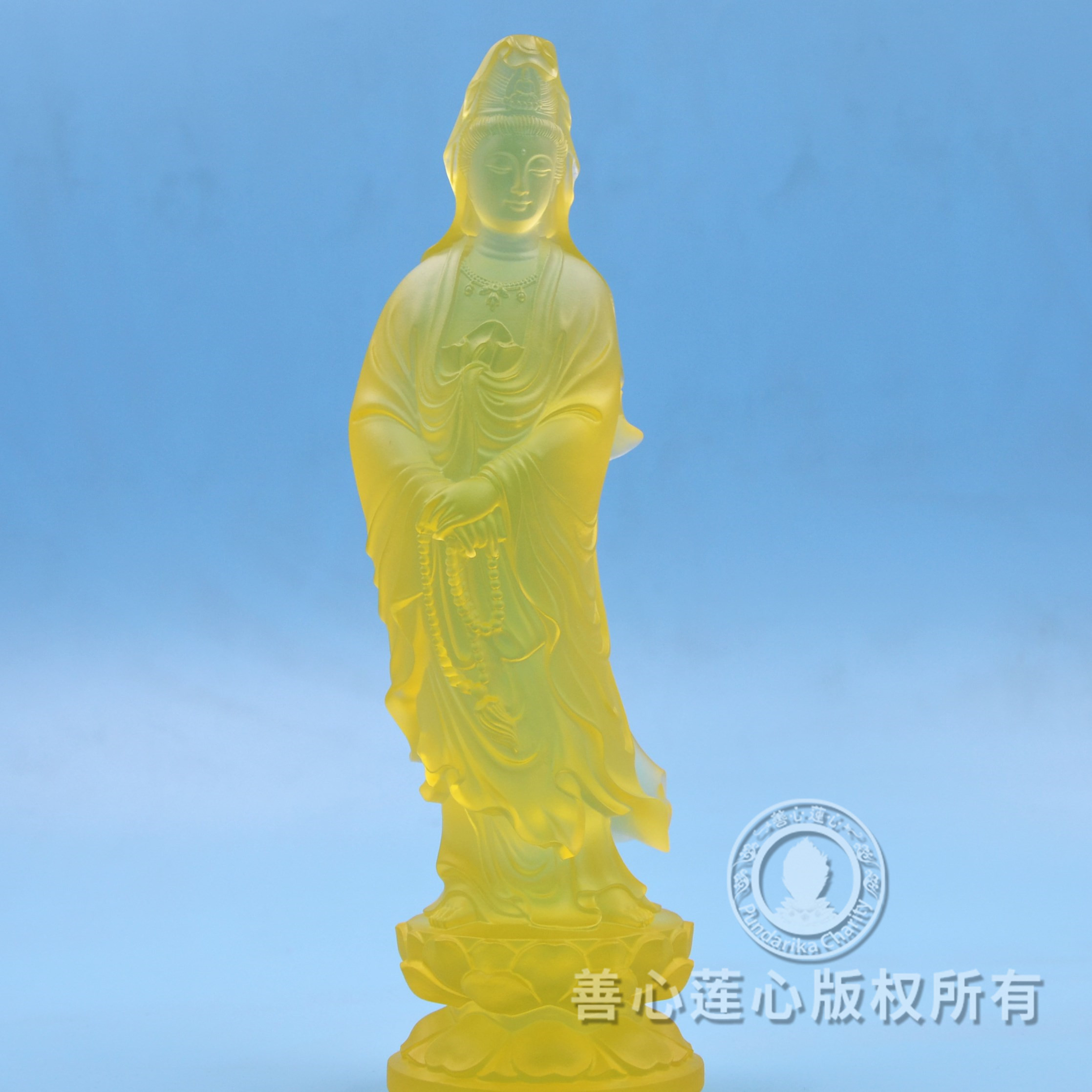 Amber ancient method, glazed Guanyin Bodhisattva, like a heart, Lotus Heart, cost circulation