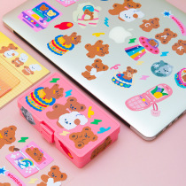 milkjoy small bear removable sticker South Korean ins wind diy no-mark computer stickhand tent material