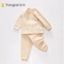 Tongtai không xương khâu trẻ sơ sinh mở cổ áo màu cotton đồ lót trẻ sơ sinh quần bó sát mùa thu set 0265 - Quần áo lót