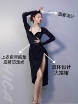 (CHICA dance clothes) Meichen 2021 new fashion BAO WEN velvet double-layer long-sleeved Latin dance practice clothes for women