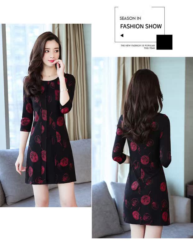 Khâu váy đầm rộng tay bảy điểm xuân hè 2019 đầu xuân mới khí chất thời trang nước ngoài nữ trung niên - Sản phẩm HOT mua váy đẹp