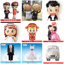 Chinese Valentines Day Valentines Day gift male and female bridegroom wedding dress aluminum foil balloon wedding room layout
