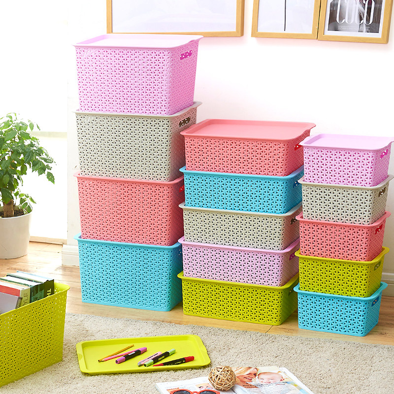 Large number of rattan plastic covered containing box snacking toy finishing box Cosmetic Inside Clothing Containing box containing box