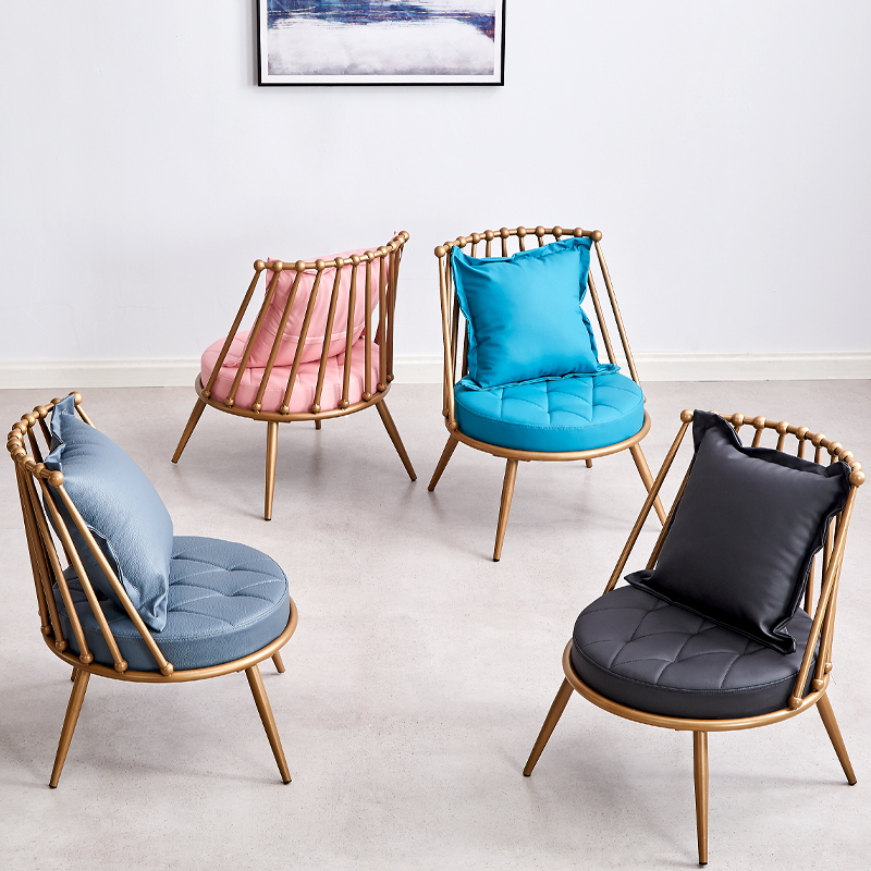 Iron art small sofa chair single small apartment home living room balcony ins wind net red clothing store table and chair