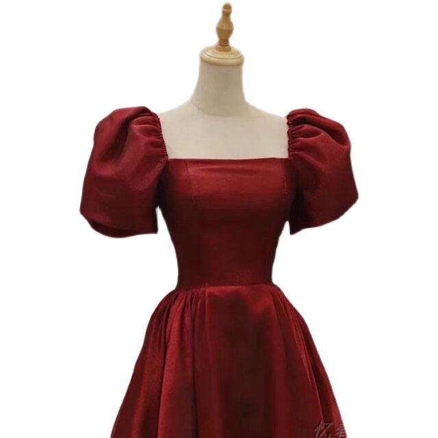 Toast dress bride 2022 new spring and autumn wine red engagement evening dress dress can usually be worn to thank the banquet girl