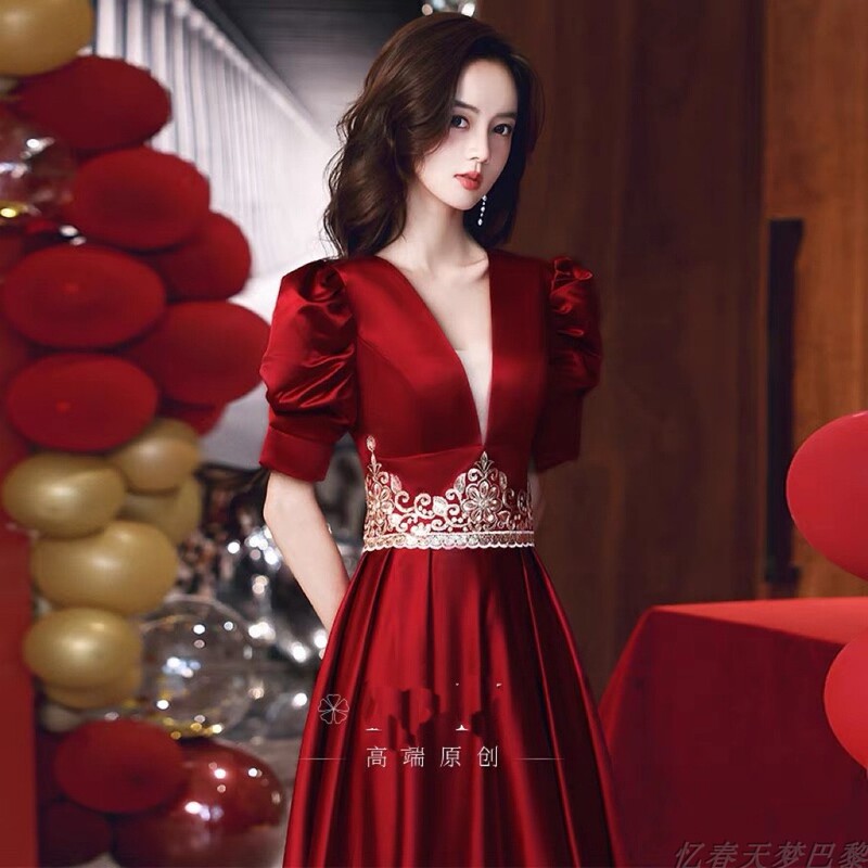Wedding Dress for Pregnant Women, Engagement Dress, Evening Dress, Red Runaway Princess Disney Autumn Bride 2025