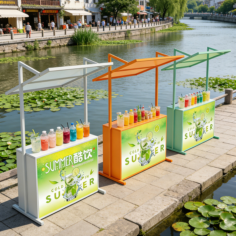 Trendy Night Market Stall Racks, Mobile Market Stalls, Promotional Tables, Street Vendor Display Racks, Mall Event Snack Cart Display Stands