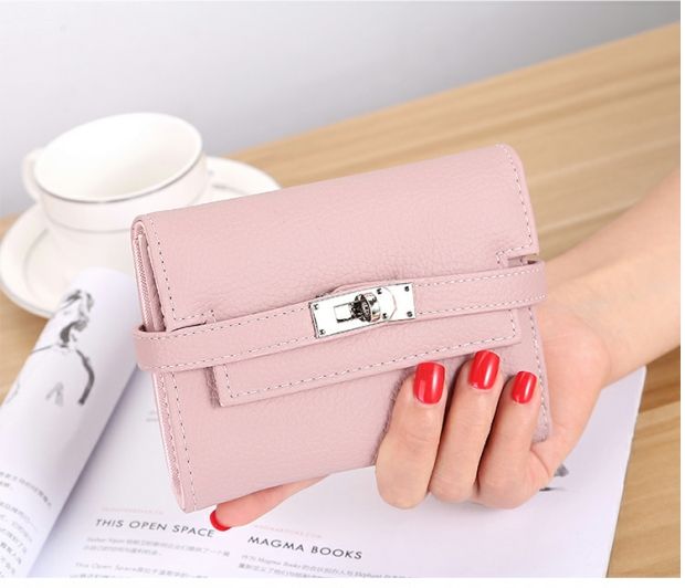 Chúc mừng 颂 Liu Tao Andi với đoạn 2019 mới thời trang ví nhỏ nữ ngắn đoạn ba ví da ví thủy triều - Ví tiền bóp nam