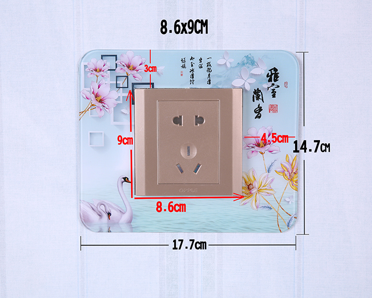 Acrylic Switch Patch Socket Protective Sleeve Water Crystal Board Wall Patch 118 Type Electric Light Switch Decoration Modern Minima Living Room