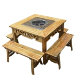 Твердое дерево резное мраморное горячее горшечное столовая газовидная плита Индукционная плита небольшой горячий горшок стул ферма горячий ресторан ресторан